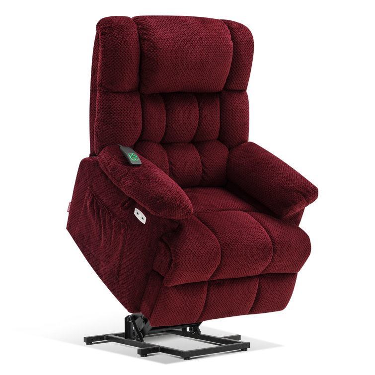 Burgundy fabric recliner online chair